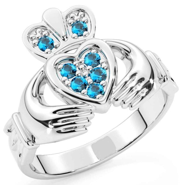 Diamond White Gold Claddagh Ring