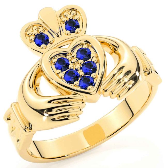 Diamond Gold Claddagh Ring