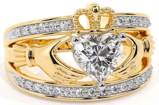 Diamond Gold Claddagh Ring