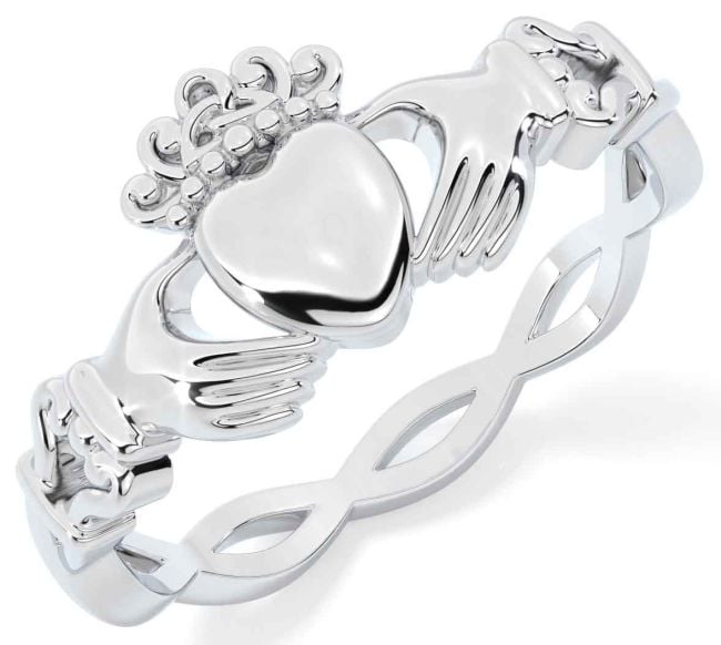 Silver Celtic Claddagh Ring