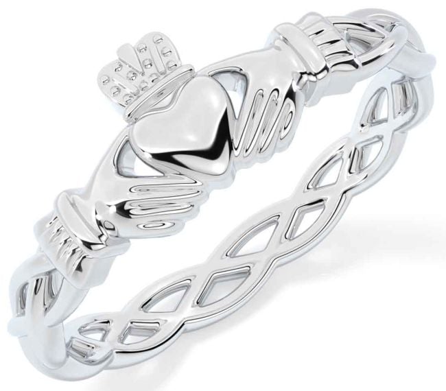 Silver Celtic Claddagh Ring