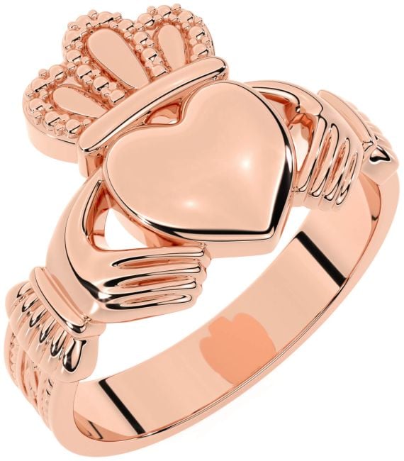 Rose Gold Claddagh Ring Mens Ladies Unisex