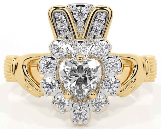 Diamond Gold Claddagh Ring