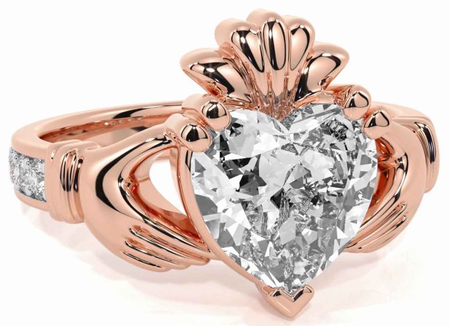Diamond Rose Gold Claddagh Ring