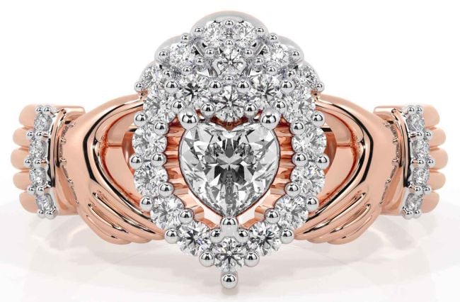 Diamond Rose Gold Claddagh Ring