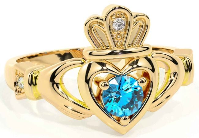 Topaz Gold Claddagh Ring