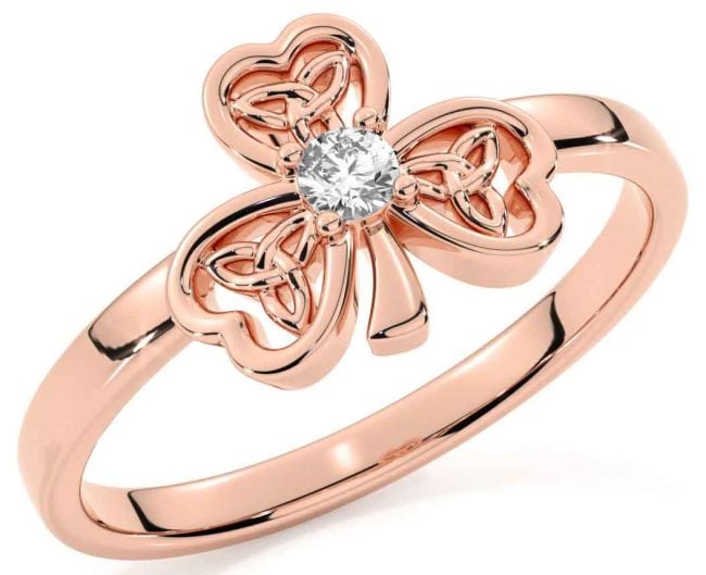 Diamond Rose Gold Shamrock Ring