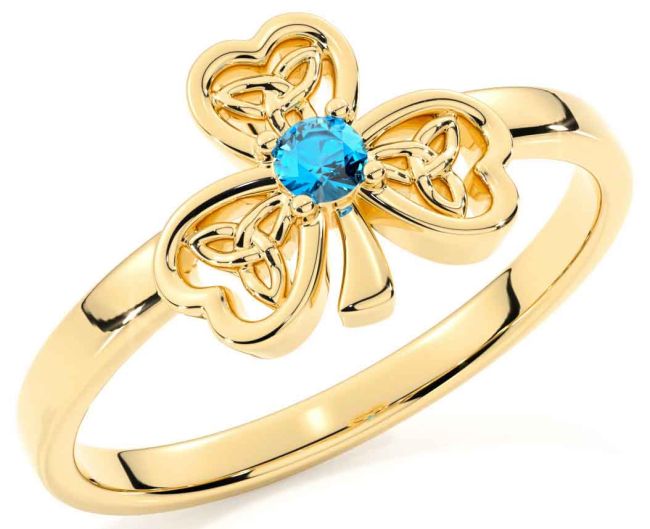 Topaz Gold Shamrock Ring