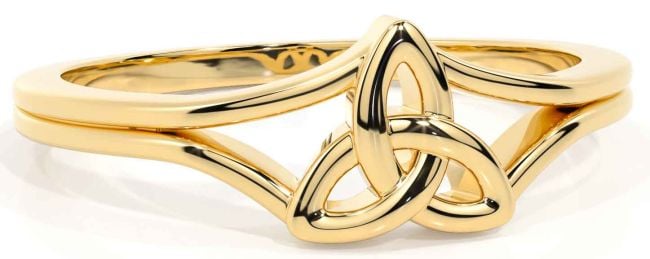 Gold Silber keltisch Dreieinigkeit Knoten Ring