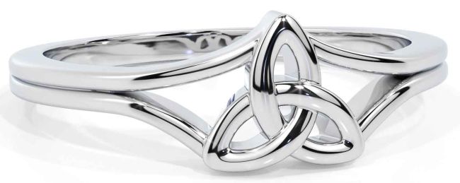 Sterling Silver 925 Celtic Trinity Knot Ring With Red Garnet – Pentacle Design