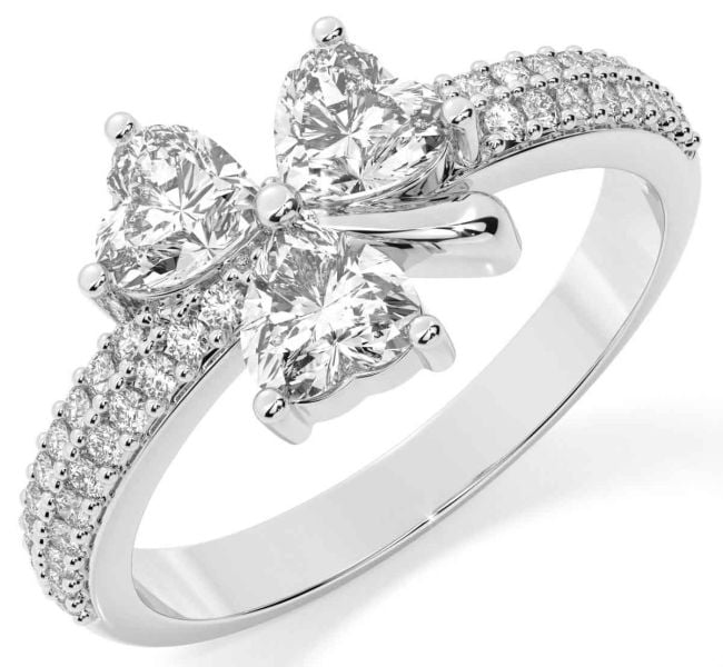 Diamond White Gold Shamrock Ring