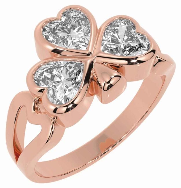 Men's Diamond Rose Gold Shamrock Ring