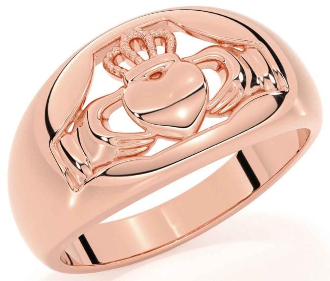 Rose Gold Silver Claddagh Ring