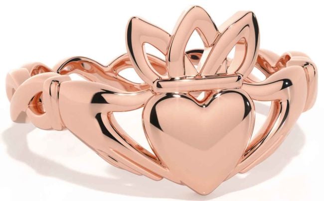 Rose Gold Celtic Claddagh Ring