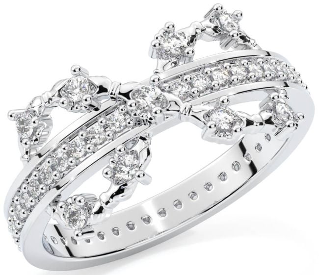 Diamond Silver Infinity Claddagh Ring