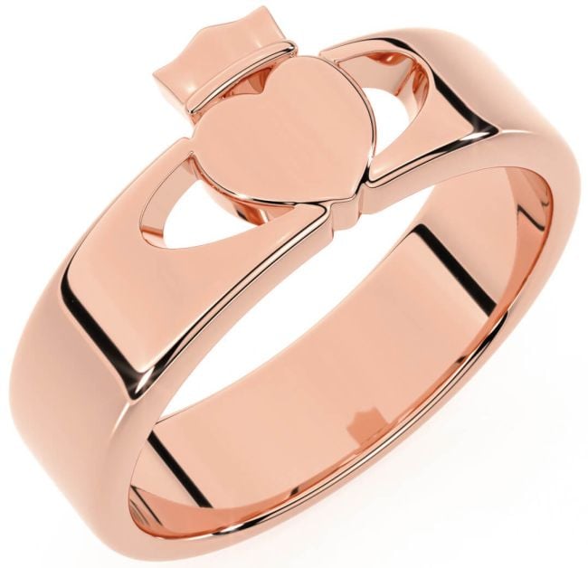 Men's Rose Gold Silver Claddagh Ring