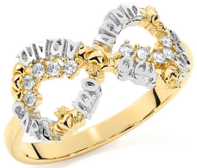 Diamond Gold Silver Claddagh Infinity Irish 