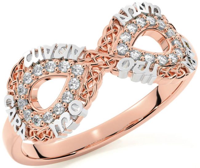 Diamond Rose Gold Silver Infinity Irish 