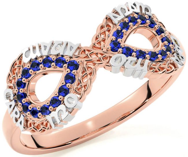 Sapphire Rose Gold Silver Infinity Irish 
