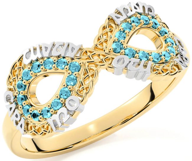 Aquamarine Gold Silver Infinity Irish 