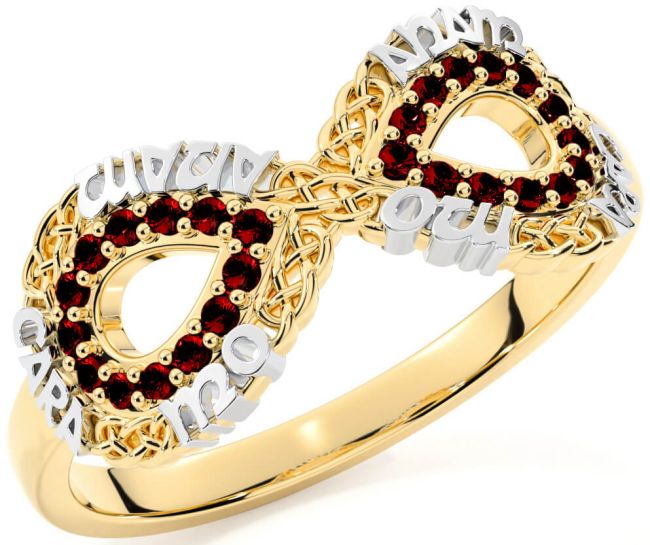 Garnet Gold Silver Infinity Irish 