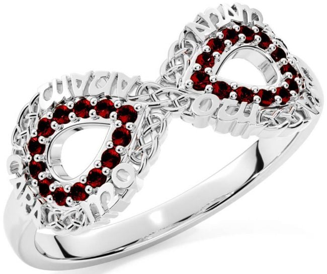 Garnet White Gold Infinity Irish 