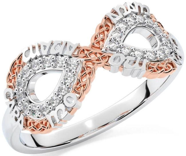 Diamond White Rose Gold Infinity Irish 