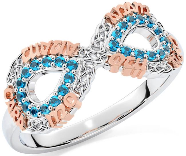 Topaz Rose Gold Silver Infinity Irish 