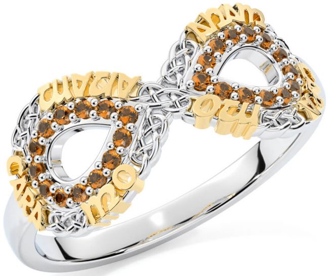 Citrine cheap infinity ring