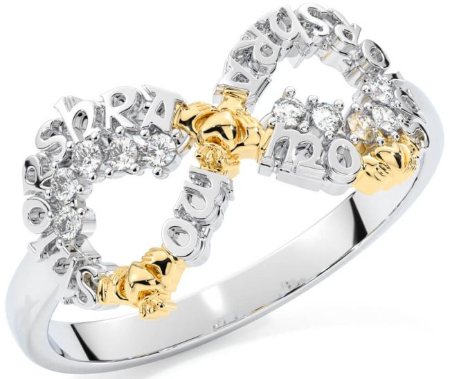 Diamond Gold Silver Claddagh Infinity Irish 