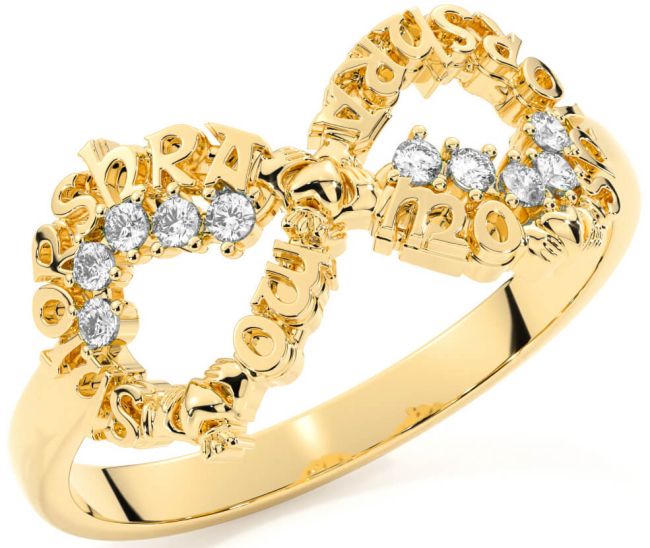Diamond Gold Silver Claddagh Infinity Irish 