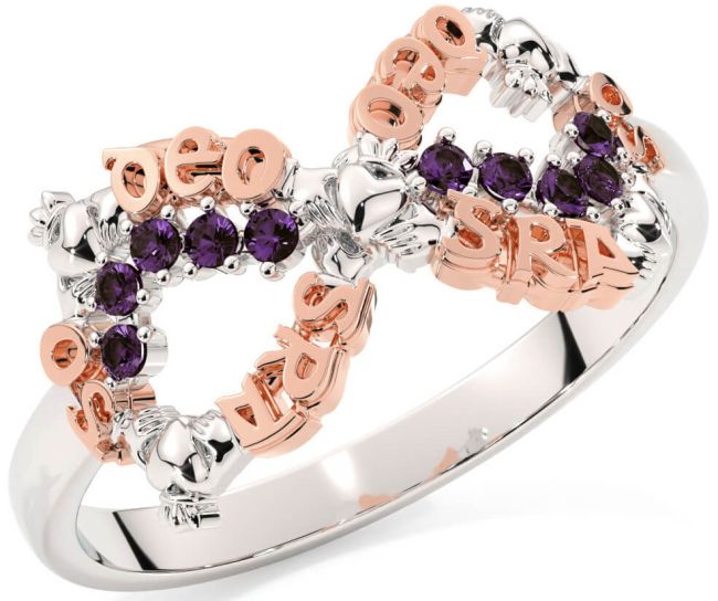 Alexandrite Rose Gold Silver Claddagh Infinity Irish 