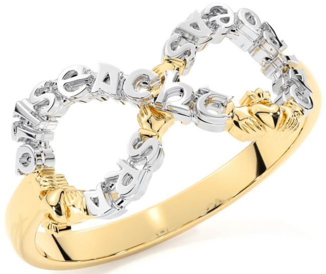 Gold Silver Infinity Claddagh Irish 