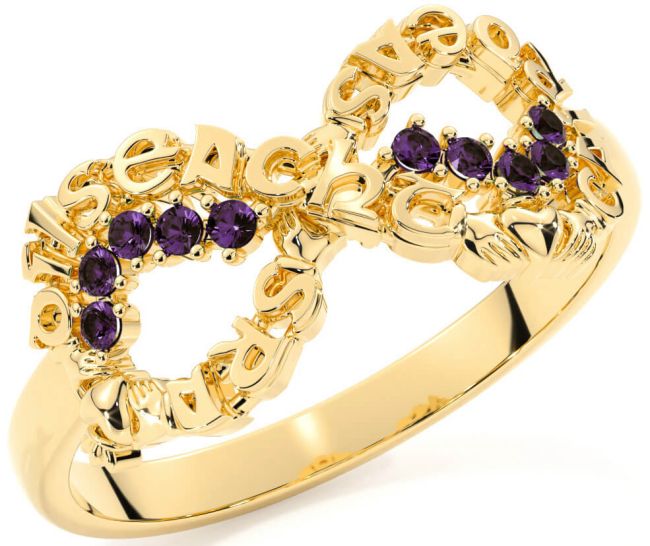 Alexandrite Gold Silver Claddagh Infinity Irish 