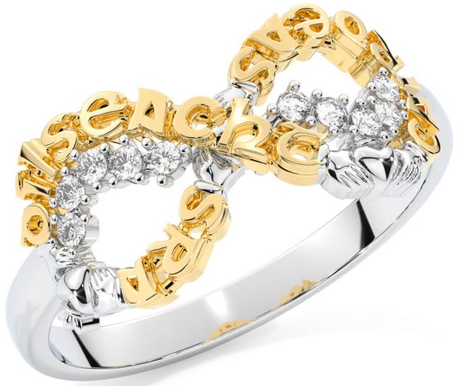 Diamond Gold Silver Claddagh Infinity Irish 