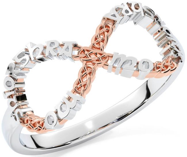 Rose Gold Silver Celtic Infinity Irish 