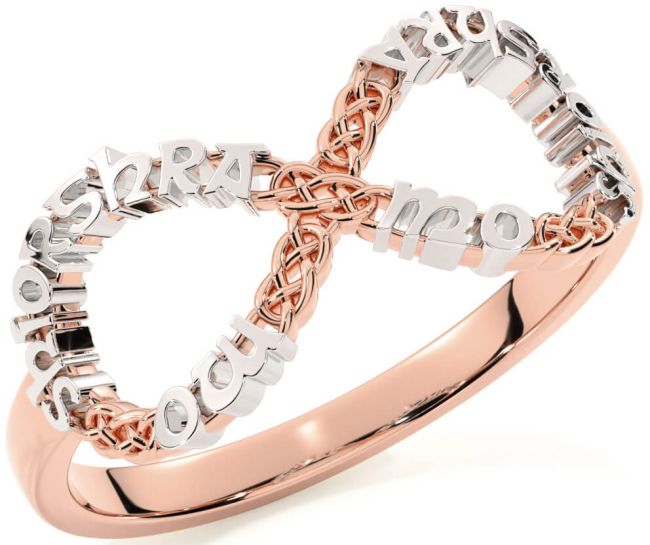 Rose Gold Silver Celtic Infinity Irish 