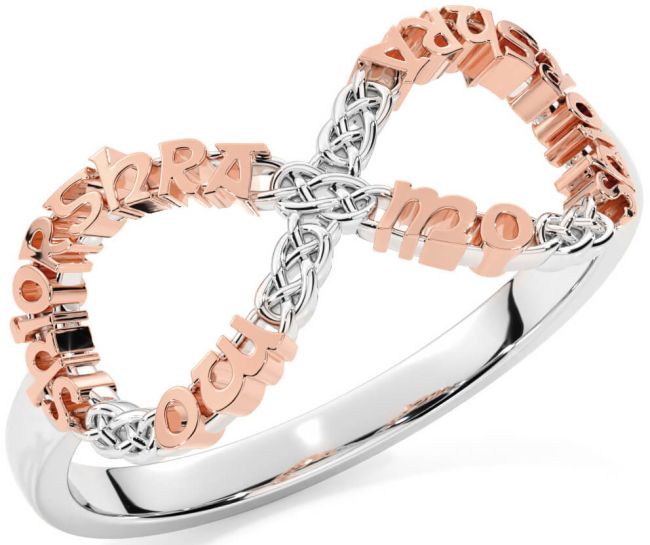 Rose Gold Silver Celtic Infinity Irish 