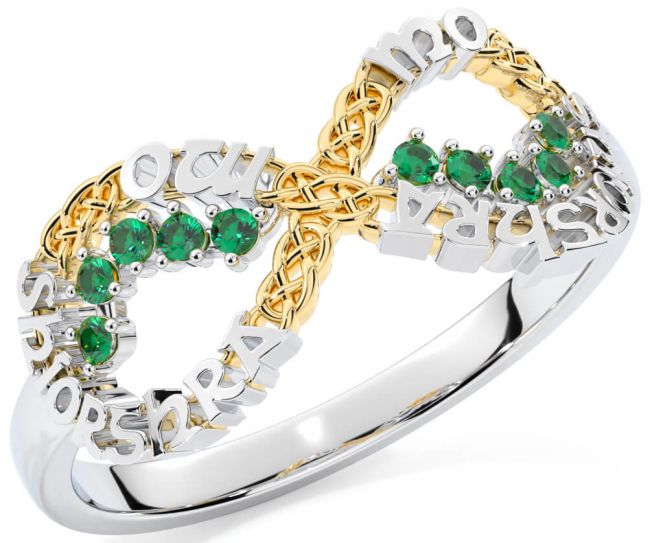 Emerald Gold Silver Celtic Infinity Irish 