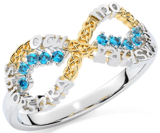 Topaz Gold Silver Celtic Infinity Irish 