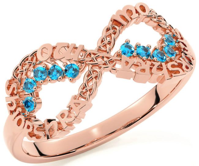Topaz Rose Gold Silver Celtic Infinity Irish 