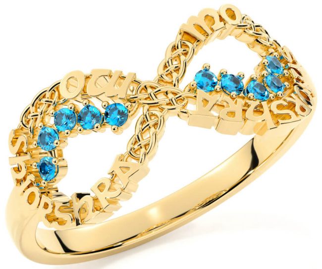 Topaz Gold Silver Celtic Infinity Irish 
