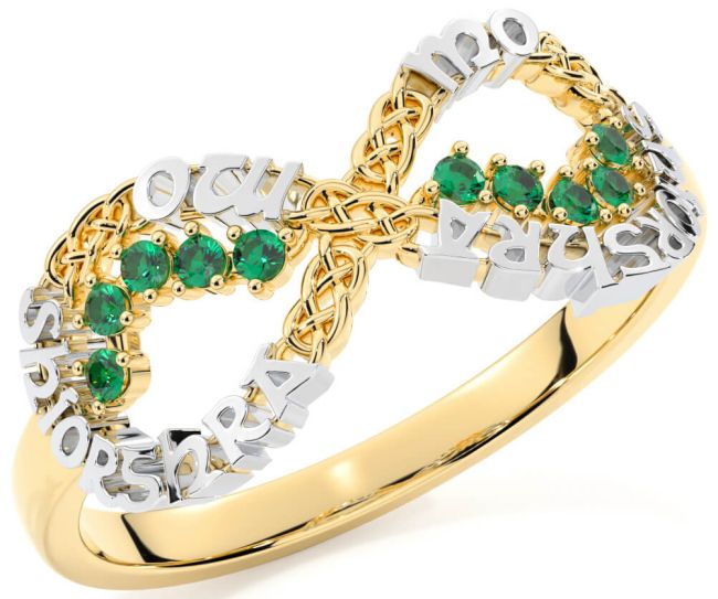 Emerald Gold Silver Celtic Infinity Irish 