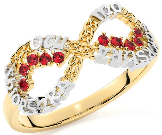 Ruby Gold Silver Celtic Infinity Irish 