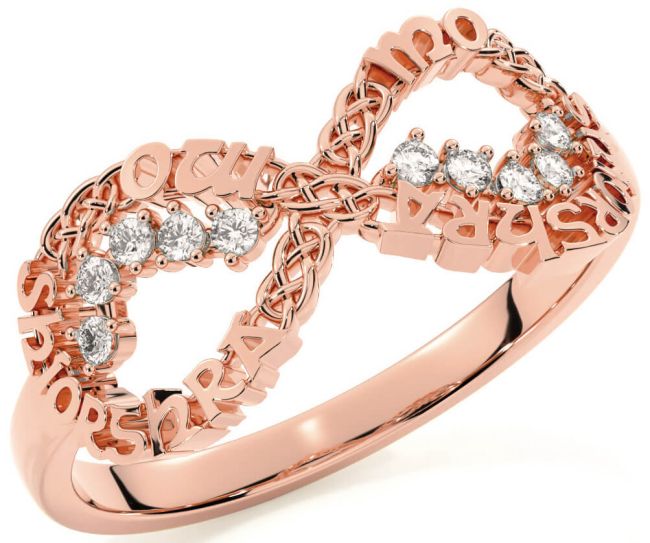 Diamond Rose Gold Celtic Infinity Irish 