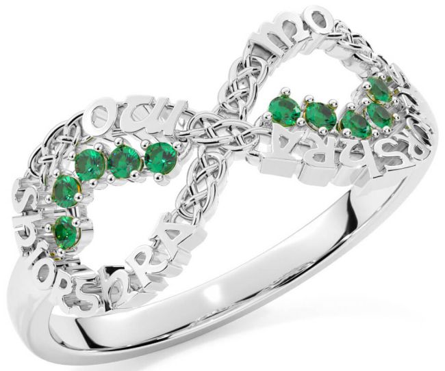 Emerald Silver Celtic Infinity Irish 