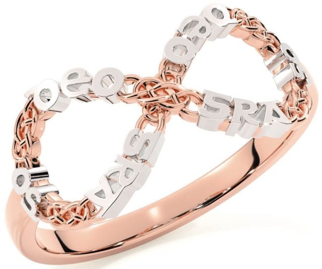Rose Gold Silver Celtic Infinity Irish 
