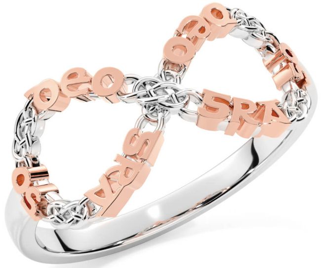 Rose Gold Silver Celtic Infinity Irish 