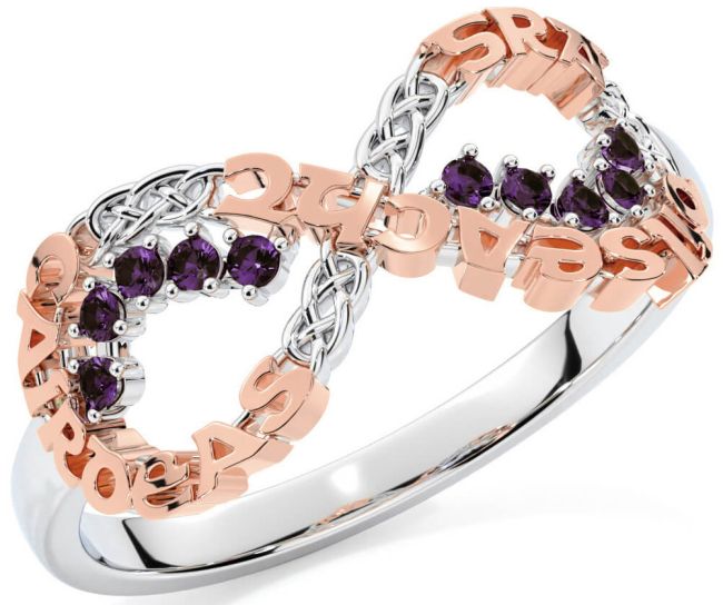 Alexandrite Rose Gold Silver Celtic Infinity Irish 