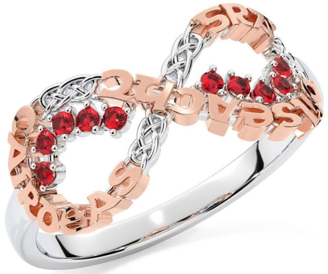 Ruby Rose Gold Silver Celtic Infinity Irish 